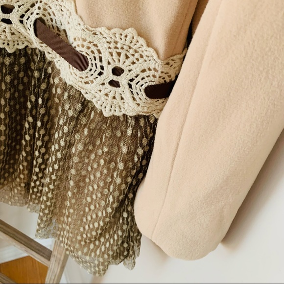 Altar’d State Pea Coat Ruffle Overlay, Crochet M - Picture 10 of 14